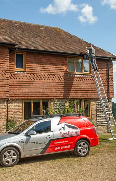 our gutter cleaner in Glasgow standing by company vehicle